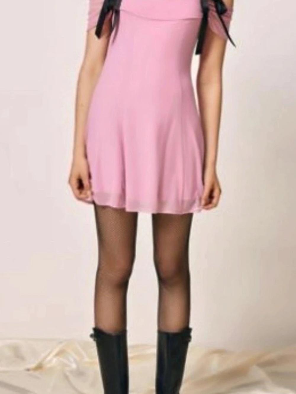 Kimchi Blue Allison Mesh Cold-Shoulder Mini Dress Pink & Black XS